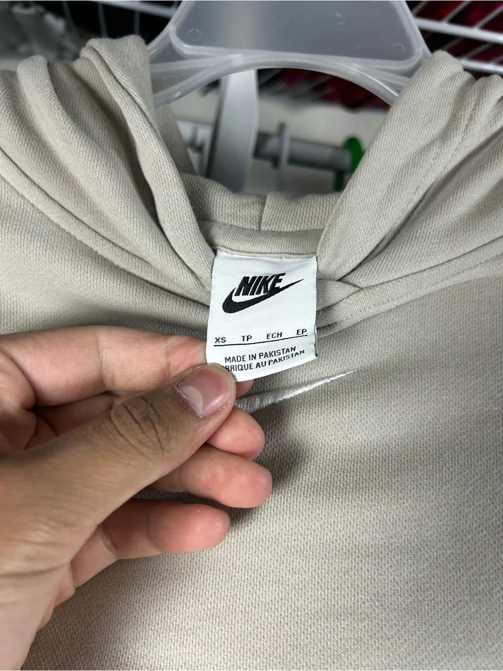 Nike women’s Light Cream Crewneck Hoodie with Small Swoosh